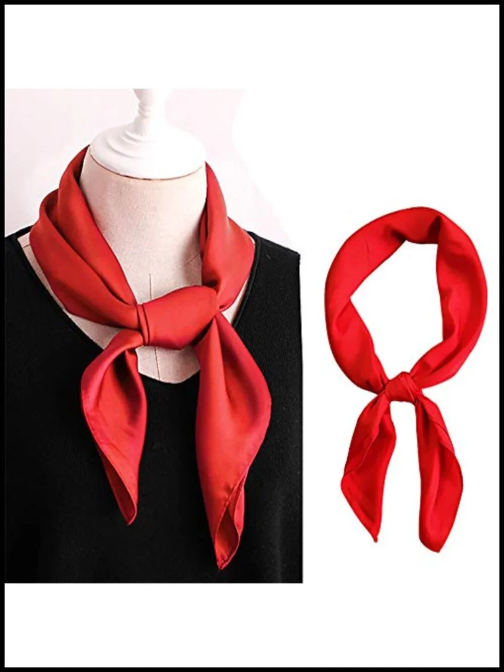 Satin Square Neck Scarf 6 Pack Silky Polyester Women's Fashion Accessory